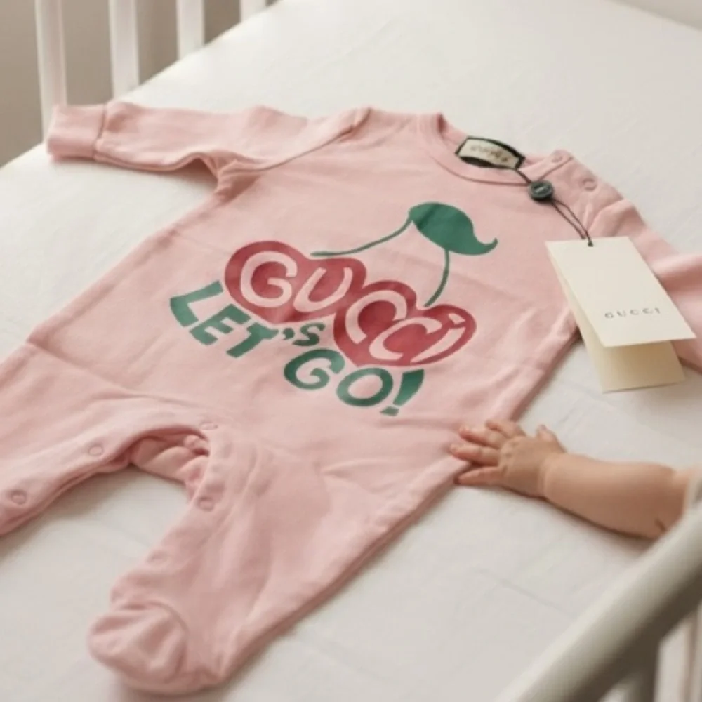 Gucci Cherry Print Footie Pink